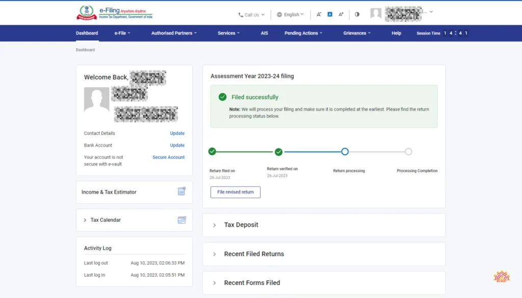 Income Tax e-Filing portal