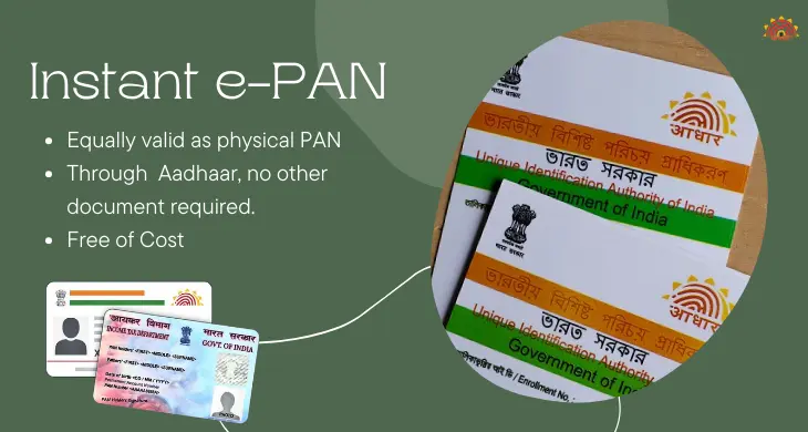 instant pan through aadhaar card